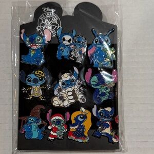 Disney World in Paris Stitch Character Pin Collection Set